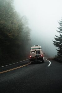 driving in foggy road